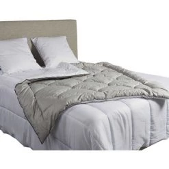 Édredon Gonflant Bicolore Blanc-gris Terre De Nuit 150x170 - Gris -Plaid et couverture Soldes 22784575 3