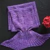 ASUPERMALL Sirene Queue Couverture Pour Bebe Et Lady Douce Main Sac De Couchage Couverture Tricotee Fishtail Cadeau De Noel, 180 * 90Cm, Violet -Plaid et couverture Soldes 23396314 1