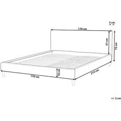 BELIANI Revêtement En Velours Jaune Pour Cadre De Lit 160 X 200 Cm - Jaune -Plaid et couverture Soldes 23567799 3