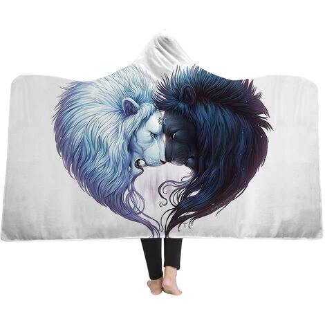 MANTA Couverture D'hiver En Flanelle Haute En Peluche Portable 2 Couches 150 * 200 Lion Blanc E (150 X 200) 7 MANTA Couverture D'hiver En Flanelle Haute En Peluche Portable 2 Couches 150 * 200 Lion Blanc E (150 X 200) – Image 5