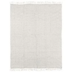 THEDECOFACTORY ESCAPADE - <p>Plaid Ethnique Motif Ikat Blanc Et Gris 125x150 - Gris