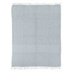THEDECOFACTORY ESCAPADE - <p>Plaid Ethnique Motif Pixels Blanc Et Gris 125x150 - Gris