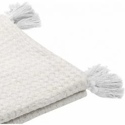 LOVELY CASA Plaid 125x150 Cm Gopher écru Coton - Blanc -Plaid et couverture Soldes 24021643 3