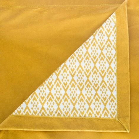 JETE LIT SPIRIT 220X140 CM REVERSIBLE OCRE ATMOSPHERA - Jaune - Ocre 5 JETE LIT SPIRIT 220X140 CM REVERSIBLE OCRE ATMOSPHERA - Jaune - Ocre – Image 3