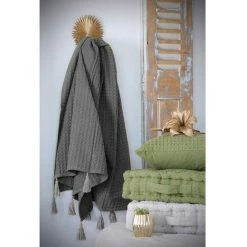 LOVELY CASA Plaid 125x150 Cm Gopher Souris Coton - Gris -Plaid et couverture Soldes 24928693 3
