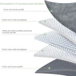 COSTWAY Couverture Ponderée/Lestée 6,8KG Avec Housse Démontable,8 Boucles,Coton Et Perles De Verre Pour Adultes 152 X 203CM Bleu Foncé -Plaid et couverture Soldes 25020712 4