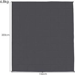 COSTWAY Couverture Ponderée/Lestée 6,8KG Avec Housse Démontable,8 Boucles,Coton Et Perles De Verre Pour Adultes 152 X 203CM Bleu Foncé -Plaid et couverture Soldes 25020712 5