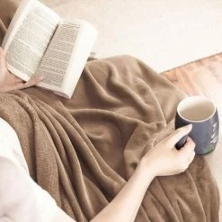 BEARSU Plaid Couverture Polaire Taupe 150x200 Cm - Couverture De Lit Douce Et Chaude Plaid Jeté De Canapé Flanelle 105*200cm -Plaid et couverture Soldes 25362135 4