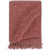 Hommoo Couverture En Coton 220 X 250 Cm Bordeaux HDV02675 -Plaid et couverture Soldes 25436708 1