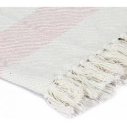 Hommoo Couverture Coton Rayures 125 X 150 Cm Vieux Rose HDV02718 -Plaid et couverture Soldes 25436947 5