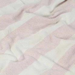 Hommoo Couverture Coton Rayures 160 X 210 Cm Vieux Rose HDV02719 -Plaid et couverture Soldes 25436958 3
