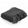 Hommoo Couverture Coton A Carres 125 X 150 Cm Noir HDV11320 -Plaid et couverture Soldes 25437008 1