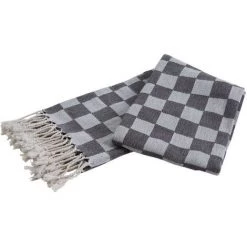 AUBRY GASPARD Plaid En Coton Damier Multicolore - Multicolore