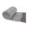 RIDEAUDISCOUNT Plaid, Fouta, Jeté De Lit 100% Coton 120 X 160 Cm Avec Franges Motif Géométrique Gris - Gris -Plaid et couverture Soldes 25960163 1