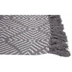 RIDEAUDISCOUNT Plaid, Fouta, Jeté De Lit 100% Coton 120 X 160 Cm Avec Franges Motif Géométrique Gris - Gris 9 RIDEAUDISCOUNT Plaid, Fouta, Jeté De Lit 100% Coton 120 X 160 Cm Avec Franges Motif Géométrique Gris - Gris -Plaid et couverture Soldes 25960163 3