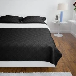 TRUE DEAL Couvre-lits à Double Côtés Noir/Blanc 230 X 260 Cm -Plaid et couverture Soldes 26115765 3
