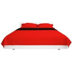 TRUE DEAL Couvre-lit Double Face Matelassé Rouge Et Noir 230 X 260 Cm -Plaid et couverture Soldes 26116157 3