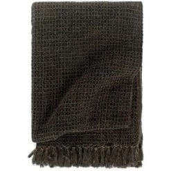 TRUE DEAL Couverture En Coton 220 X 250 Cm Anthracite/Marron