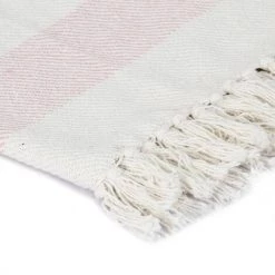 TRUE DEAL Couverture Coton Rayures 160 X 210 Cm Vieux Rose 9 TRUE DEAL Couverture Coton Rayures 160 X 210 Cm Vieux Rose -Plaid et couverture Soldes 26117287 3