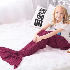 GENERAL DESIGN Plaid Queue De Sirène Enfant Aubergine - Violet