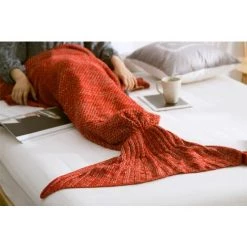 GENERAL DESIGN Plaid Queue De Sirène Adulte Rouge - Rouge