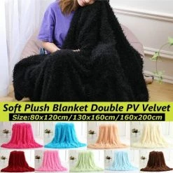 LBTN Couverture En Peluche Douce 130x160mm / 160x200mm Double Couverture En Velours Bureau à Domicile D'hiver (café, Couverture (130x160cm)) -Plaid et couverture Soldes 26810120 3