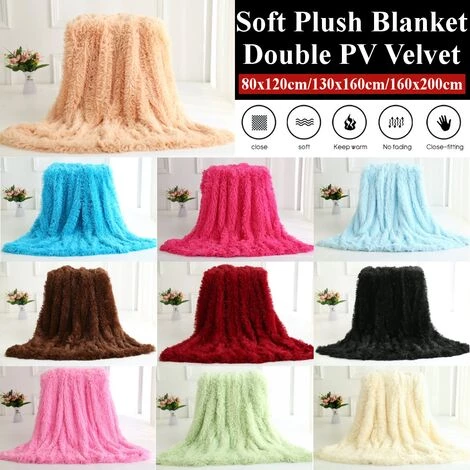 LBTN 130x160mm Couverture En Peluche Douce Double Couverture En Velours Bureau à Domicile D'hiver (jaune Clair, Couverture) 4 LBTN 130x160mm Couverture En Peluche Douce Double Couverture En Velours Bureau à Domicile D'hiver (jaune Clair, Couverture) – Image 2