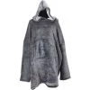 THE HOME DECO FACTORY Sweat à Capuche Intérieur Sherpa Gris Gris - Gris Foncé -Plaid et couverture Soldes 26840641 1