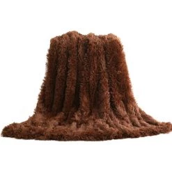 ASUPERMALL Couverture Longue Fourrure Throw Super Soft Long Shaggy En Fausse Fourrure Legere Rechauffez Confortable Pour Canape Lit Chaise, 51"X 63", Marron - 51"X 63", Marron -Plaid et couverture Soldes 26929876 4