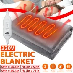MANTA 150x115cm 220V Couverture électrique Chauffage Chaud Double Corps Couverture Chauffante électrique Couverture Chauffante électrique Tapis Tapis Chauffant -Plaid et couverture Soldes 27107683 4