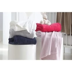 Plaid Bleu Foncé 70x100 HOME COLLECTION 232013 - Bleu Foncé -Plaid et couverture Soldes 27274041 2