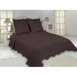 Couvre Lit - Dessus De Lit Marron 250x230 HOME COLLECTION 754170 - Marron -Plaid et couverture Soldes 27276777 2