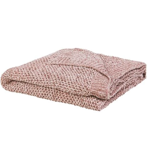 BELIANI Couverture En Polyester Rose 200x150cm - Rose 3 BELIANI Couverture En Polyester Rose 200x150cm - Rose