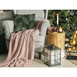 BELIANI Couverture En Polyester Rose 200x150cm - Rose 8 BELIANI Couverture En Polyester Rose 200x150cm - Rose -Plaid et couverture Soldes 27363573 2