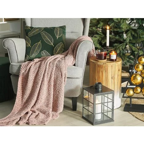 BELIANI Couverture En Polyester Rose 200x150cm - Rose 4 BELIANI Couverture En Polyester Rose 200x150cm - Rose – Image 2