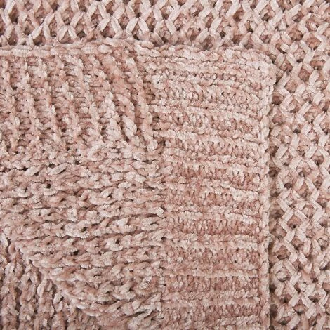 BELIANI Couverture En Polyester Rose 200x150cm - Rose 7 BELIANI Couverture En Polyester Rose 200x150cm - Rose – Image 5