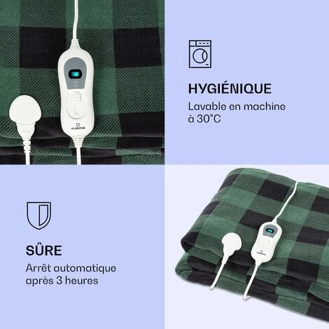 Klarstein Dr. Watson XXL Couverture électrique 3 Niveaux De Puissance Lavable 200x180cm Micro-peluche 6 Klarstein Dr. Watson XXL Couverture électrique 3 Niveaux De Puissance Lavable 200x180cm Micro-peluche – Image 4