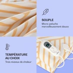 Klarstein Dr. Watson XXL Couverture électrique 3 Niveaux De Puissance Lavable 200 X 180cm Micro-peluche -Plaid et couverture Soldes 27547969 3