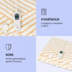 Klarstein Dr. Watson XXL Couverture électrique 3 Niveaux De Puissance Lavable 200 X 180cm Micro-peluche -Plaid et couverture Soldes 27547969 4