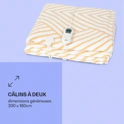 Klarstein Dr. Watson XXL Couverture électrique 3 Niveaux De Puissance Lavable 200 X 180cm Micro-peluche -Plaid et couverture Soldes 27547969 5