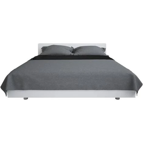 LITZEE Couvre-lit à Double Face Matelassé 170 X 210 Cm Gris Et Noir 4 LITZEE Couvre-lit à Double Face Matelassé 170 X 210 Cm Gris Et Noir – Image 2