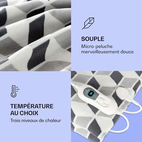 Klarstein Dr. Watson XXL Couverture électrique 3 Niveaux De Puissance Lavable 200x180cm Micro-peluche 5 Klarstein Dr. Watson XXL Couverture électrique 3 Niveaux De Puissance Lavable 200x180cm Micro-peluche – Image 3