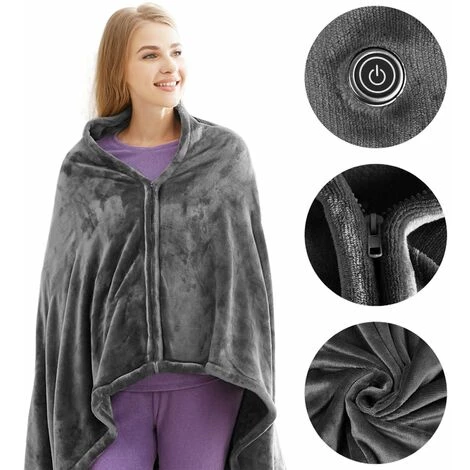 HAPPYSHOP Couverture Chauffante, Polaire Corail, Chaleur, Coussin De Chale Electrique, Trois Niveaux Reglables, Pas De Batterie Externe 6 HAPPYSHOP Couverture Chauffante, Polaire Corail, Chaleur, Coussin De Chale Electrique, Trois Niveaux Reglables, Pas De Batterie Externe – Image 4