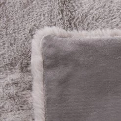 BELIANI Couverture En Polyester Gris 200x150cm - Gris -Plaid et couverture Soldes 28437644 5