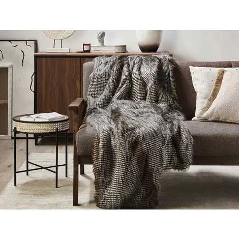 BELIANI Couverture En Acrylique Marron 200x150cm - Marron 4 BELIANI Couverture En Acrylique Marron 200x150cm - Marron – Image 2