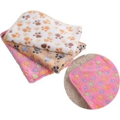 BRIDAY Couverture Chien/Chat Douce, 3pcs Doux Chaud Animal Molleton Couverture Lit Mat Couverture Coussin Chien,Couverture Douce Imperméable Voiture Pour Animal Domestique Coussin Tapis Motif -Plaid et couverture Soldes 28492068 3
