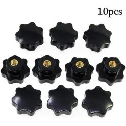 BRIDAY 10 Pcs Plastique Noir En Forme D'étoile Tête M8 Filetage Femelle De Serrage En Forme De Bouton De Poignée De Poignée De Main Poignée De Poignée Pour Machine Outil