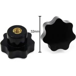 BRIDAY 10 Pcs Plastique Noir En Forme D'étoile Tête M8 Filetage Femelle De Serrage En Forme De Bouton De Poignée De Poignée De Main Poignée De Poignée Pour Machine Outil -Plaid et couverture Soldes 28492568 5
