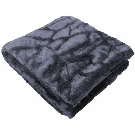 DOUCEUR D INTERIEUR Plaid Imitation Fourrure Ecaille - 125 X 150 Cm - 125 X 150 - Bleu Foncé 3 DOUCEUR D INTERIEUR Plaid Imitation Fourrure Ecaille - 125 X 150 Cm - 125 X 150 - Bleu Foncé