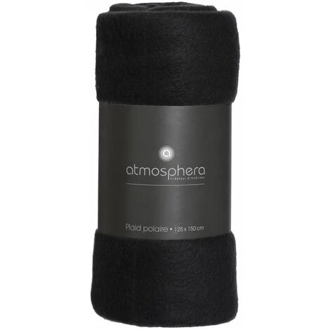 ATMOSPHERA Plaid Polaire - 125 X 150 Cm - 125 X 150 - Noir 5 ATMOSPHERA Plaid Polaire - 125 X 150 Cm - 125 X 150 - Noir – Image 3